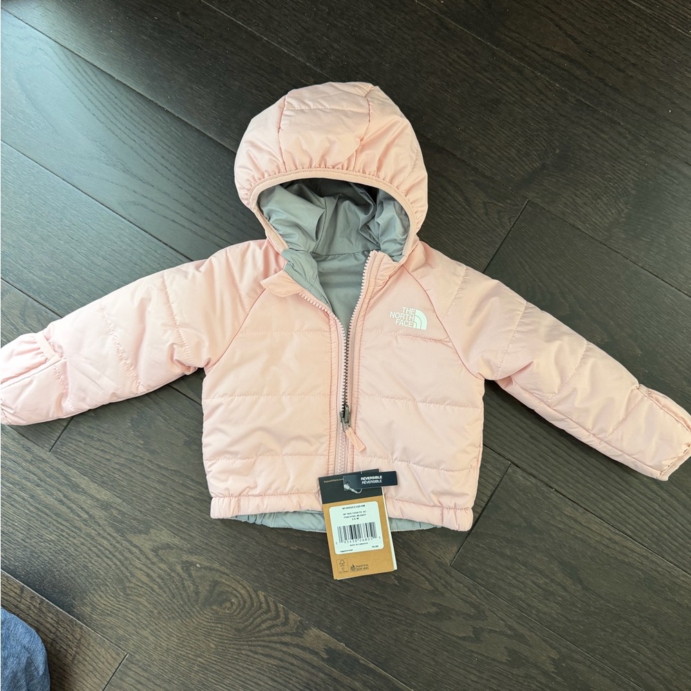The North Face Light Pink Hooded Puffer Jacket